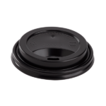 [1,000 ct] 8 oz Paper Coffee Cup Lids | 80 mm | PP | Black - Image 2
