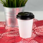 [1,000 ct] 8 oz Paper Coffee Cup Lids | 80 mm | PP | Black