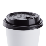 [1,000 ct] 10-24 oz Paper Coffee Cup Lids | 90 mm | Black | Flip-Top