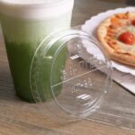 [1,000 ct] Plastic Dome Sipper Lids | PET | 98 mm | Half-Moon Flip Lid