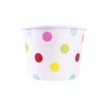 [1,000 ct] 12 oz Paper Food Containers | 100 mm | Dots Print - Image 2