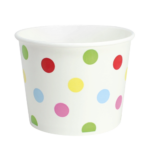 [1,000 ct] 16 oz Paper Food Containers | 112 mm | Dots Print