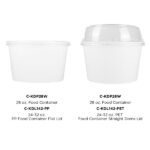 [600 ct] 28 oz Paper Food Containers | 142 mm | White - Image 9