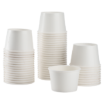 [1,000 ct] 8 oz Paper Food Containers | 95 mm | White - Image 2