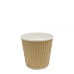 [1000 ct] 4 oz Paper Coffee Cups | Ripple | 62 mm | Kraft - Image 3