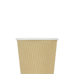 [500 ct] 8 oz Paper Coffee Cups | Ripple | 80 mm | Kraft - Image 4