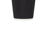 [500 ct] 8 oz Paper Coffee Cups | Ripple | 80 mm | Black - Image 4