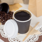 [500 ct] 8 oz Paper Coffee Cups | Ripple | 80 mm | Black