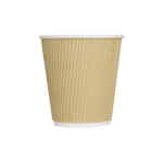 [500 ct] 10 oz Paper Coffee Cups | Ripple | 90 mm | Kraft - Image 3