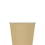 [500 ct] 10 oz Paper Coffee Cups | Ripple | 90 mm | Kraft - Image 2