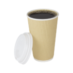 [500 ct] 16 oz Paper Coffee Cups | Ripple | 90 mm | Kraft - Image 6