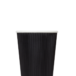 [500 ct] 16 oz Paper Coffee Cups | Ripple | 90 mm | Black - Image 7