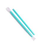 [1,600 ct] Boba Straws | Diagonal Cut | Individually Wrapped | Aqua (0.39" x 9") - Image 4