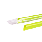 [1,600 ct] Boba Straws | Diagonal Cut | Individually Wrapped | Green (0.39" x 9") - Image 2