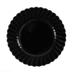 [120 ct] 9" Black Scalloped Plastic Plates | PS - Image 2