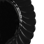 [120 ct] 9" Black Scalloped Plastic Plates | PS - Image 4