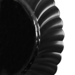 [120 ct] 9" Black Scalloped Plastic Plates | PS - Image 5