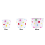 [1,000 ct] 16 oz Paper Food Containers | 112 mm | Dots Print - Image 2