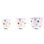 [1,000 ct] 12 oz Paper Food Containers | 100 mm | Dots Print - Image 10