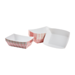 [500 ct] 5.0 lb Food Tray | Shepherd's Check Red Pattern