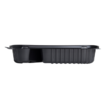 [300 ct] 36 oz Microwaveable Take-Out Box | 2-Compartment | PP | Black - Image 3