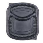 [300 ct] 36 oz Microwaveable Take-Out Box | 2-Compartment | PP | Black - Image 2
