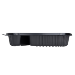 [300 ct] 36 oz Microwaveable Take-Out Box | 3-Compartment | PP | Black - Image 5