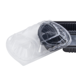 [300 ct] 36 oz Microwaveable Take-Out Box | 3-Compartment | PP | Black - Image 8