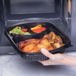 [300 ct] 36 oz Microwaveable Take-Out Box | 3-Compartment | PP | Black