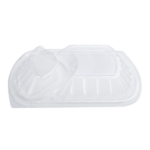 [300 ct] OPS Lid for 36 oz Microwaveable Take-Out Box | 2-Compartment | Clear - Image 6