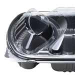 [300 ct] OPS Lid for 36 oz Microwaveable Take-Out Box | 2-Compartment | Clear - Image 3