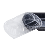 [300 ct] OPS Lid for 36 oz Microwaveable Take-Out Box | 3-Compartment | Clear - Image 8