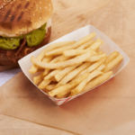 [1,000 ct] 0.5 lb Food Tray Shepherd's Check Red Pattern checkered paper food tray red and white Karat wholesale Packer Janitorial California restaurant supplies