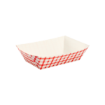 [500 ct] 3.0 lb Food Tray | Shepherd's Check Red Pattern
