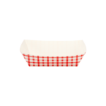 [500 ct] 3.0 lb Food Tray | Shepherd's Check Red Pattern - Image 8