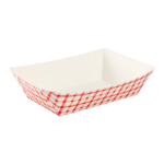 [500 ct] 5.0 lb Food Tray | Shepherd's Check Red Pattern - Image 2