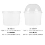 [500 ct] 10/12 oz Gourmet Paper Food Container | White | 96 mm - Image 4