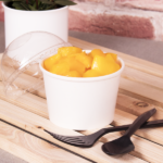 [1,000 ct] 8 oz Gourmet Paper Food Container | White | 96 mm