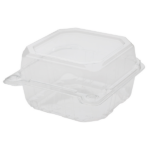 [500 ct] 6''x 6'' Hinged Food Containers | PET | Clear - Image 9