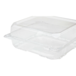 [250 ct] 8''x 8'' Hinged Food Containers | PET | Clear - Image 3