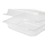 [250 ct] 8''x 8'' Hinged Food Containers | PET | Clear - Image 5