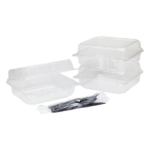 [250 ct] 8''x 8'' Hinged Food Containers | PET | Clear - Image 6