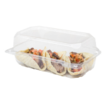[250 ct] 9''x 5'' Hinged Food Containers | PET | Clear