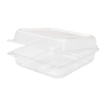 [200 ct] 9'' x 9'' Hinged Food Containers | PET | Clear - Image 3