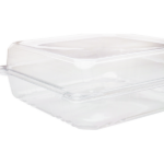 [200 ct] 9'' x 9'' Hinged Food Containers | PET | Clear - Image 6