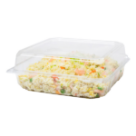 [200 ct] 9'' x 9'' Hinged Food Containers | PET | Clear - Image 2