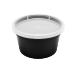 [240 sets] 12 oz Deli Containers with Lids | Injection Molded PP | Black - Image 7