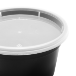 [240 sets] 12 oz Deli Containers with Lids | Injection Molded PP | Black - Image 4