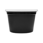 [240 sets] 16 oz Deli Containers with Lids | Injection Molded PP | Black - Image 7