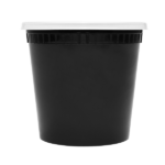 [240 sets] 24 oz Deli Containers with Lids | Injection Molded PP | Black - Image 10